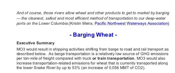 Barging Wheat, comment by bluefish.org, response by CRSO.info