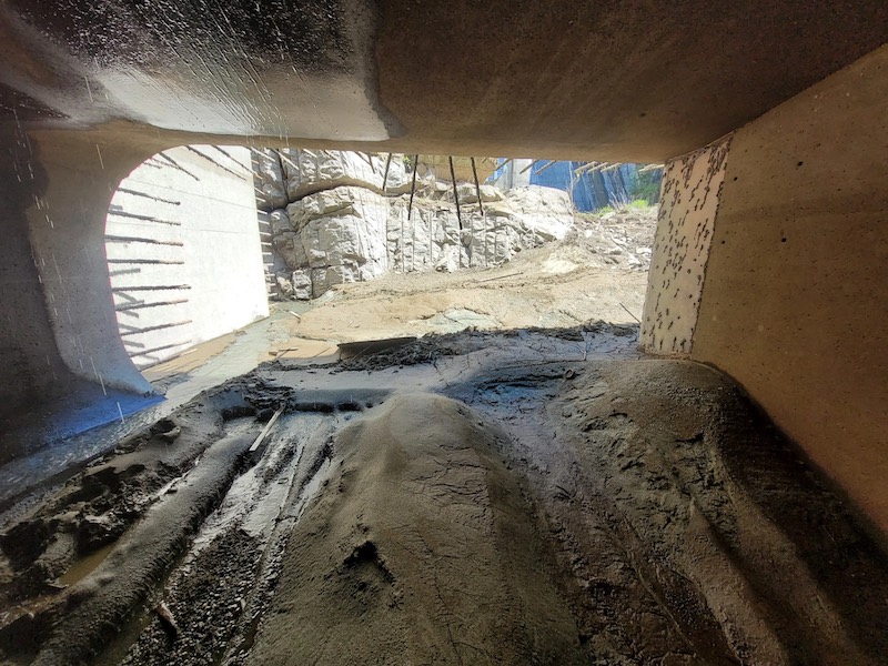 The U.S. Army Corps of Engineers, Walla Walla District's Dworshak Dam, is shown where an empty turbine bay, future location of the dam's fourth generating unit, is prepared for assessment during the first flooding of the bay in 50 years. This flooding was part of initial design work to test draft tube bulkheads and assess how the space could be converted into an operating hydropower unit.