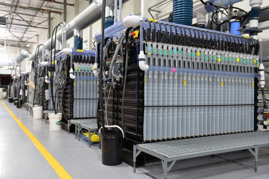 Form Energy iron-air battery modules at a company testing facility in California. Image: Form Energy.
