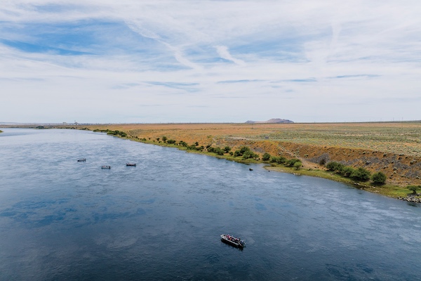 An intake pump still stands on the Columbia River. It once supplied Hanford reactors with enormous amounts of water for cooling. (Evan Benally Atwood/High Country News)