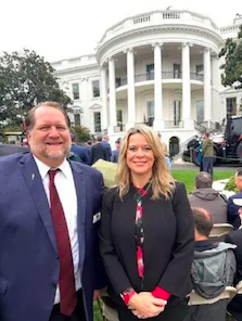 Washington Association of Wheat Growers President Gil Crosby and executive director Michelle Hennings attend the gathering March 27 at the White House to celebrate National Ag Week. (Washington Association of Wheat Growers photo)