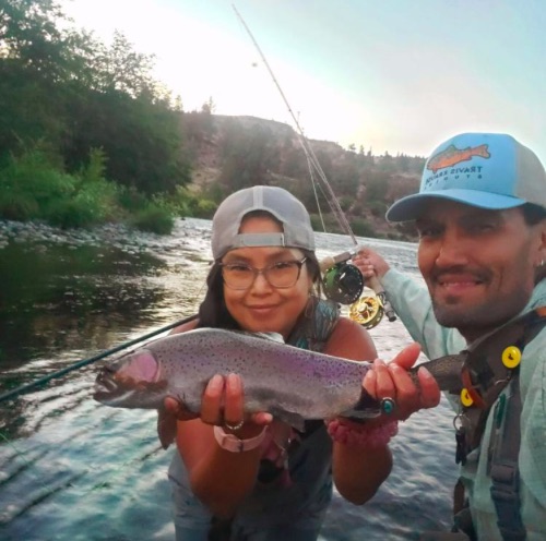 Alysia and Elke Littleleaf, fly-fishing guides on the Deschutes River.