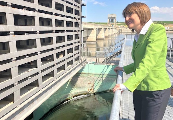 Rep. Cathy McMorris Rodgers, R-Wash., looks at a removable spillway weir for fish passage at Ice Harbor Dam on June 26, 2023, in Burbank, Wash. The dam is one of four on the lower Snake River. (Matthew Weaver/Capital Press File)