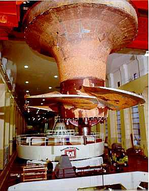  A turbine at Bonneville Dam. (Photo courtesy Corps of Engineers)