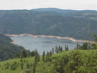 Idaho's Dworshak Reservoir on the way down. (ACOE photo)