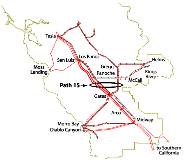 Path 15 map courtesy Pacific Gas & Electric Company