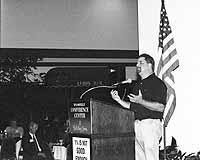 U.S. Rep. Richard Pombo, R-Calif., speaking to farmers, ranchers and loggers at a meeting in Wilsonville, Ore., on Aug. 18, says he wants the federal Endangered Species Act reformed to better promote species recovery, and pay more respect to private property rights.