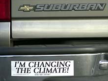 Environmentalists in California placed this sticker on a parked vehicle