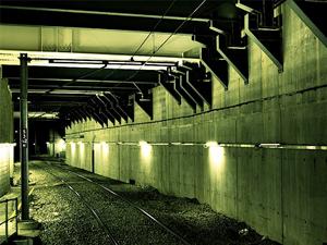 Pictured here a concrete tunnel, cement in nearly everywhere man goes and it produces one ton of CO2 for every ton of cement made.