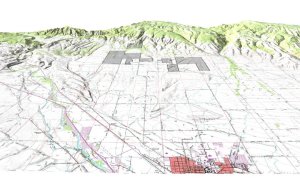 The proposed site of Desert Claim is outlined. 