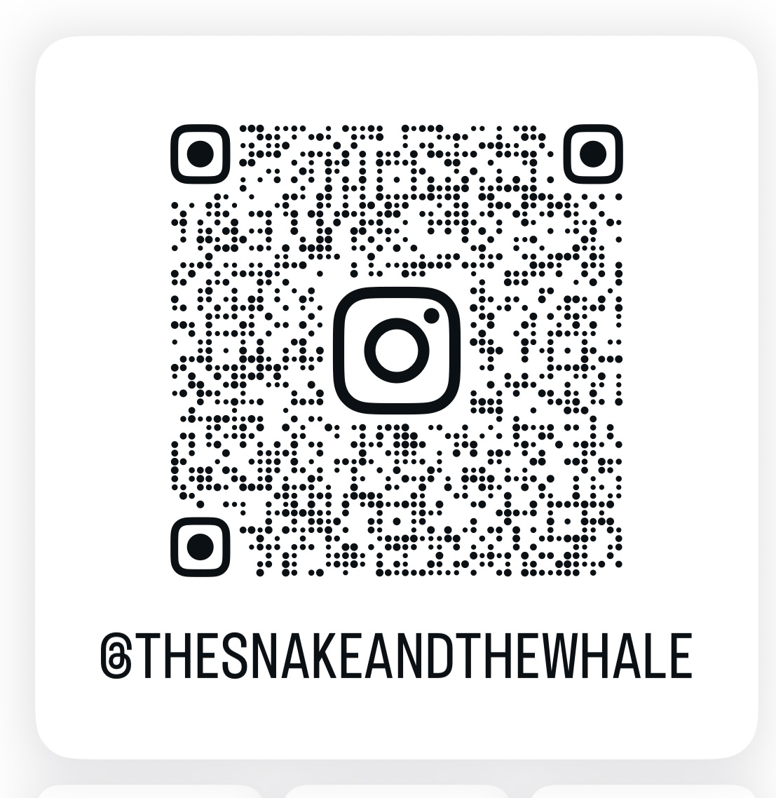 QR with click directing to Instagram of The Snake And The Whale 